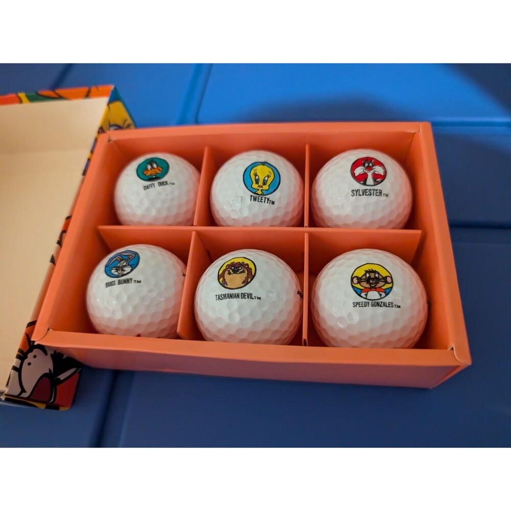 Looney Tunes Golf Balls Set 6 Daffy Bugs Tweety Sylvester Taz Speedy Collectible